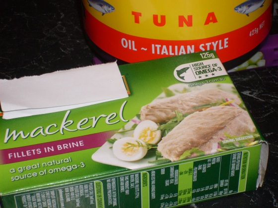 Canned fish is a convenient way to get your omega-3 fatty acids. Tuna and mackerel (pictured above) are two good sources of omega-3.